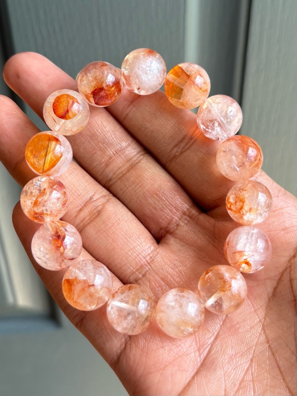 Light Fire Quartz Crystal Bracelet 14.5mm